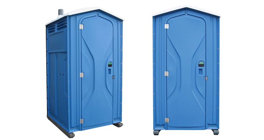 Long-term porta potty units on site in Anniston, Alabama